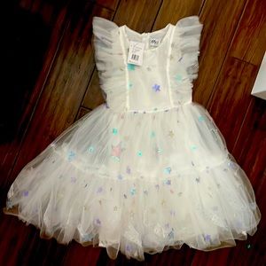 lola & the boys sequin star tulle dress, 12t